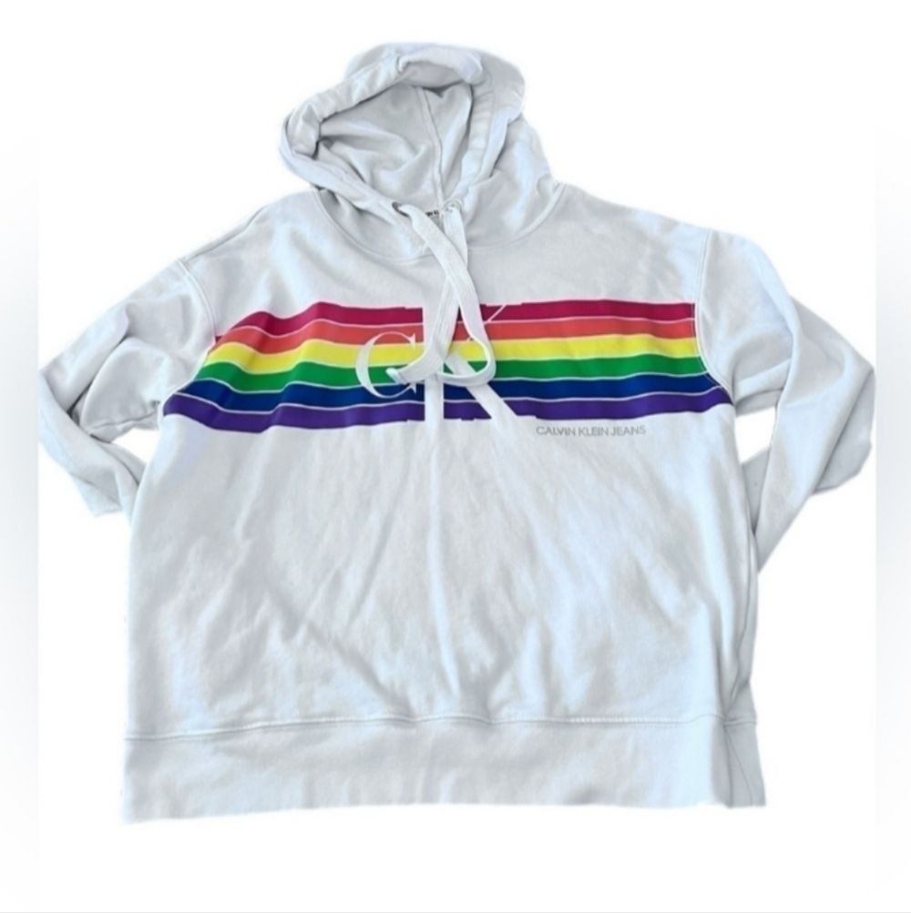 Calvin Klein Women's Long Sleeve Drop Shoulder Hoodie LARGE